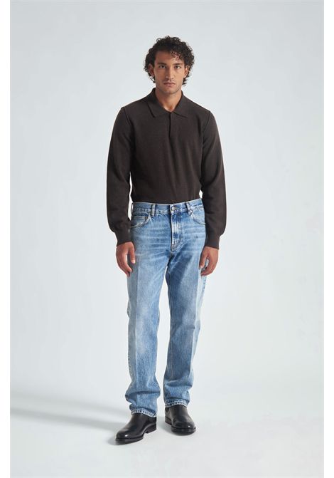 Grifoni Jeans Casey Carrot Fit in Denim di Cotone Blu Uomo GRIFONI | Jeans | G6AC0030DAYLIGHT BLUE
